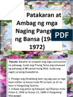 Mga Patakaran at Ambag NG Mga Naging Pangulo NG Bansa (1946-1972)