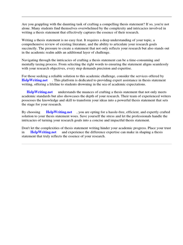 Crafting an Effective Thesis Statement | PDF | Thesis | Essays
