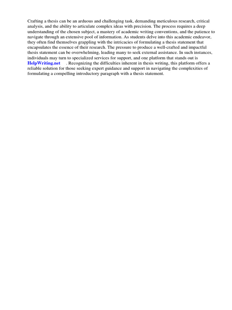 Example Introductory Paragraph With Thesis Statement | PDF | Essays ...