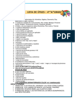 Lista de Utiles 4ºa 2024