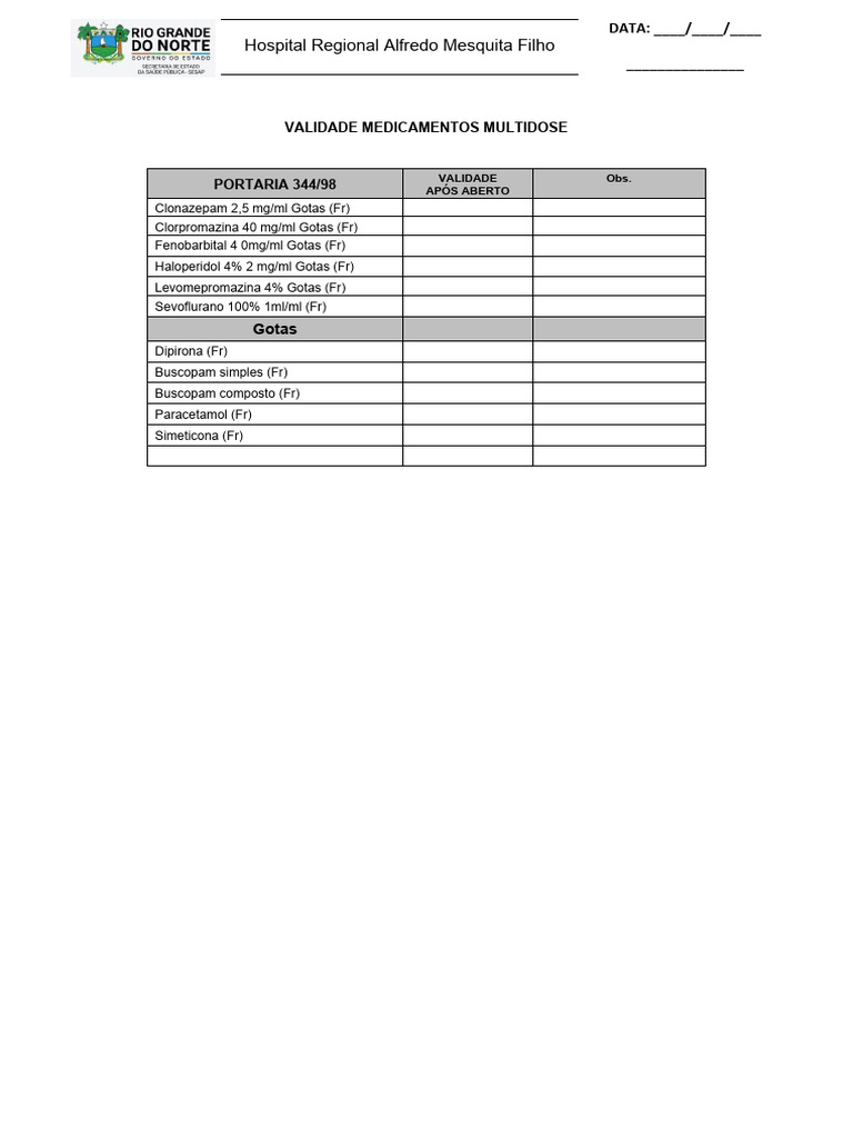Validade Medicamentos Multidose - 11.02.23 | PDF