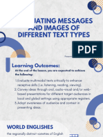 Lesson 3 Evaluating Messages and Images of Different Text Types