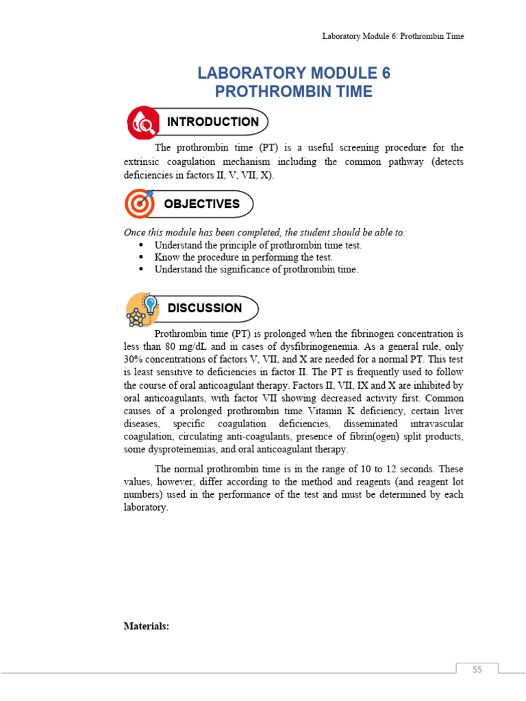 Prothrombin Time Testing Guide | PDF | Coagulation | Blood