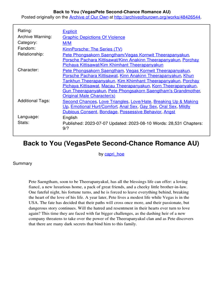 Back To You VegasPete | PDF