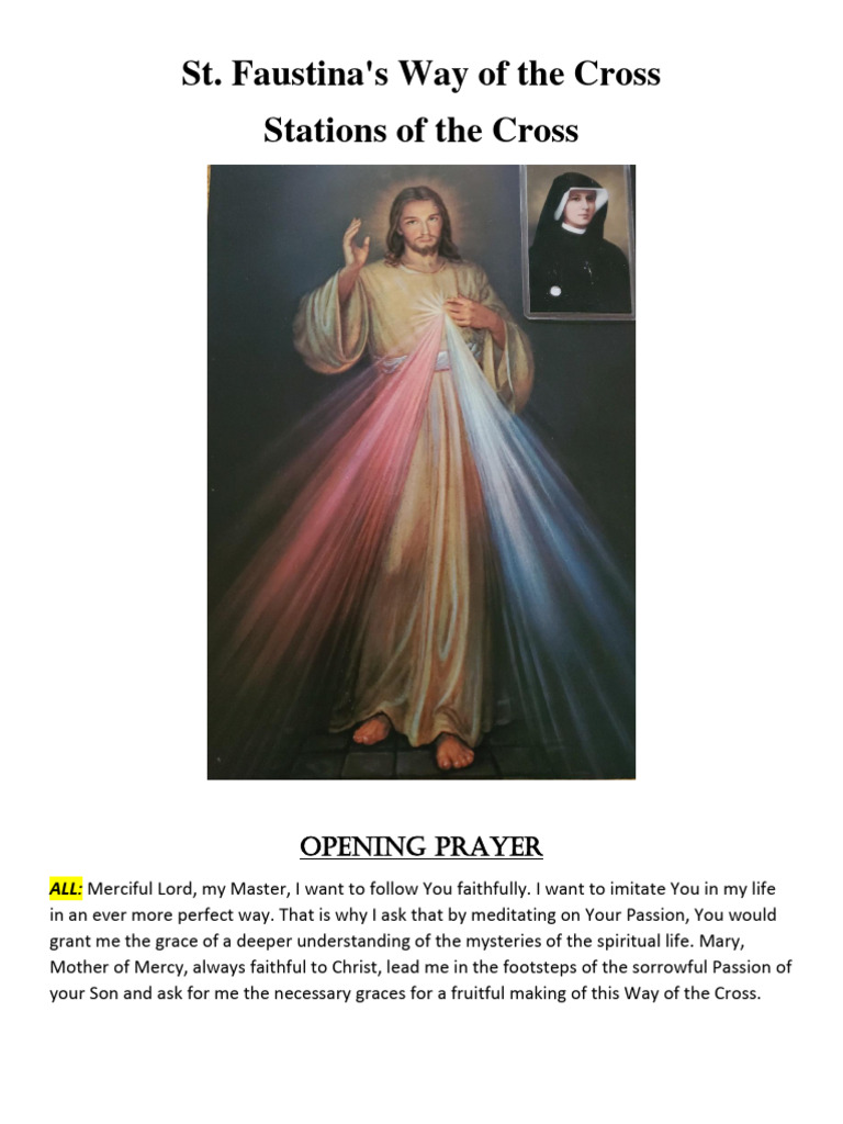 St. Faustina's Stations of the Cross PDF Jesus Mercy