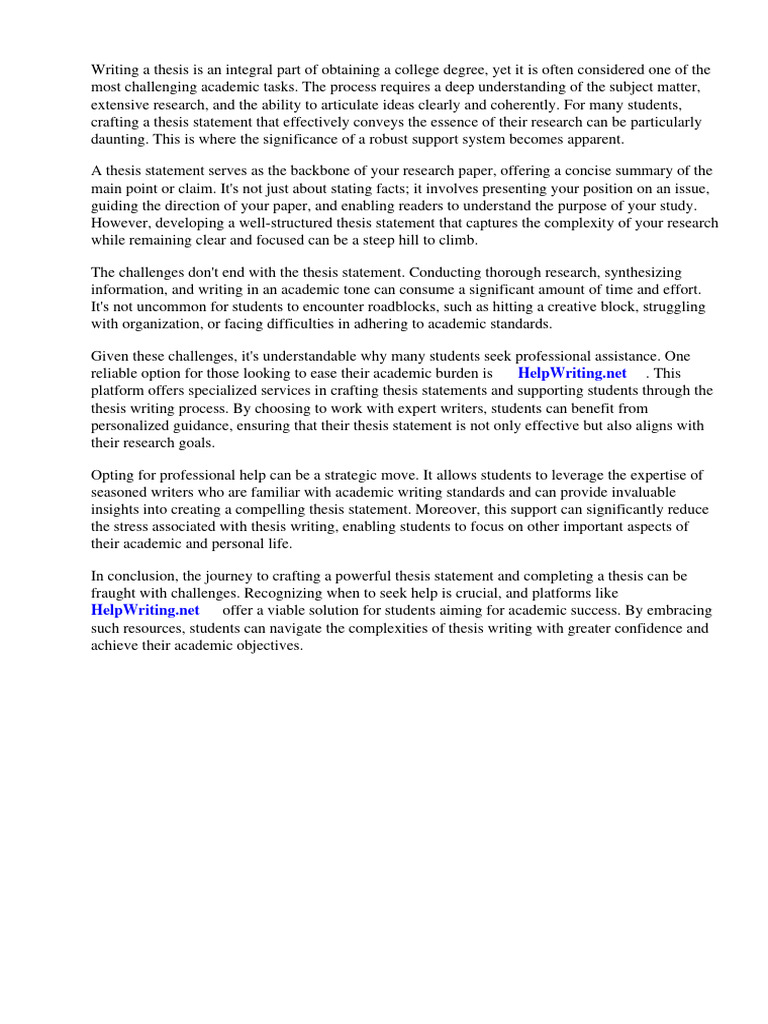 Mastering Thesis Statement Writing | PDF | Essays | Thesis