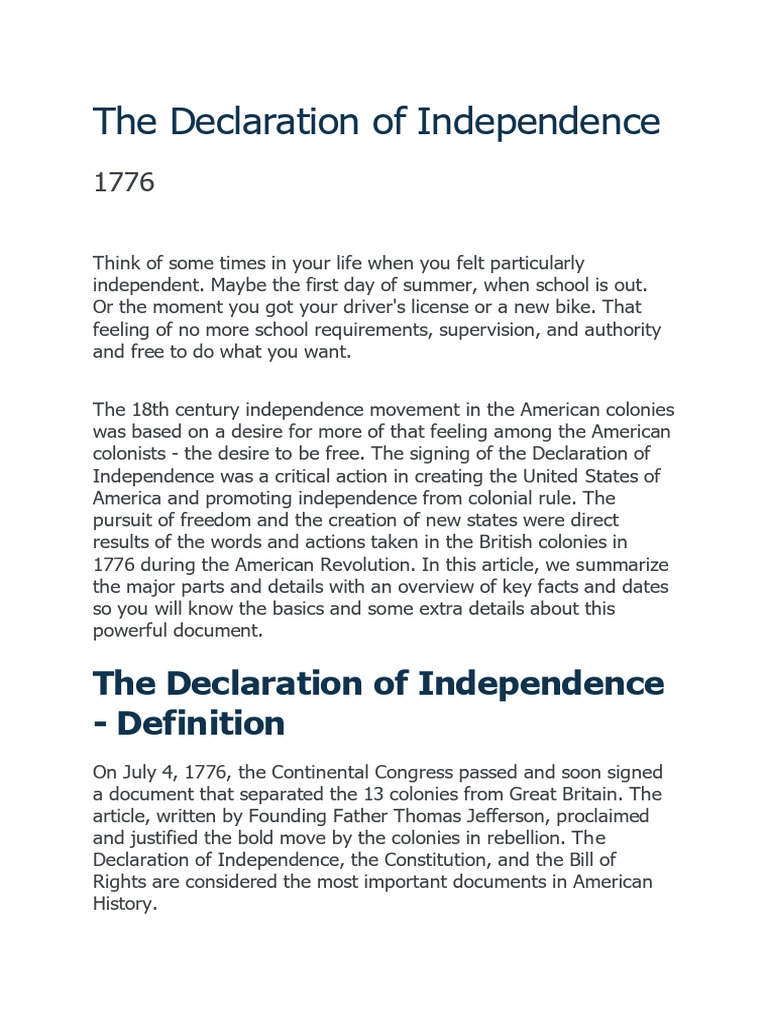 despotism the declaration of independence definition