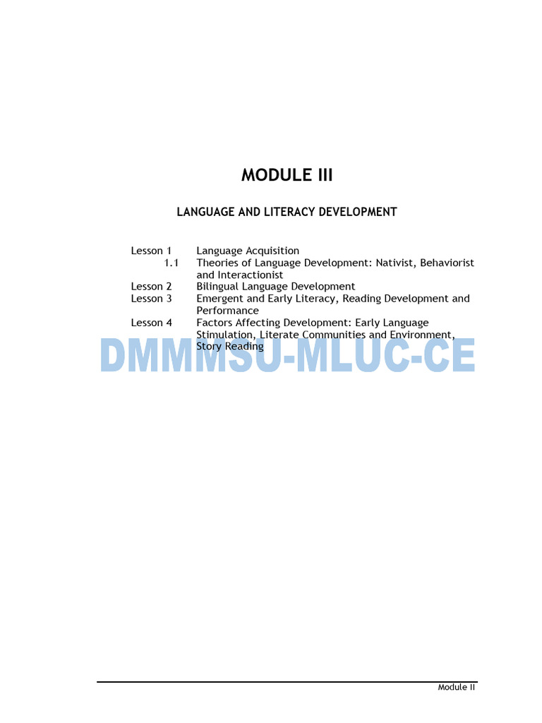 Module 3 Pdf Multilingualism Language Acquisition