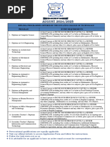 2024 Entry Requirements