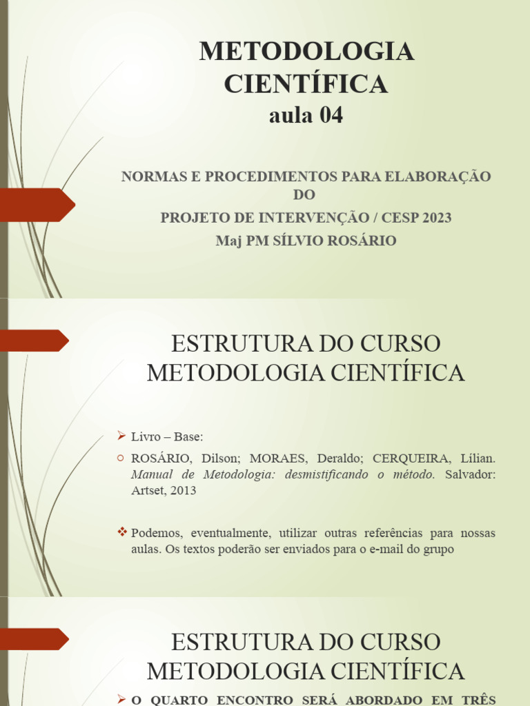 Metodologia Científica: Projeto de Intervenção | PDF | Citação ...