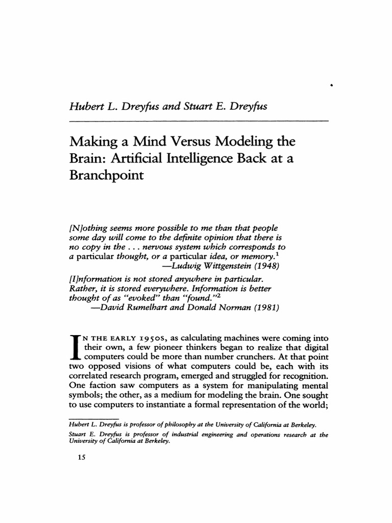 AI Perspectives: Mind vs. Brain Models | PDF | Artificial Intelligence ...
