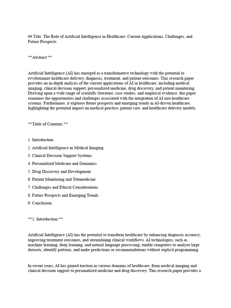 APPLICATIONS OF ARTIFICIAL INTELLIGENCE IN HEALTHCARE PDF visual data 2