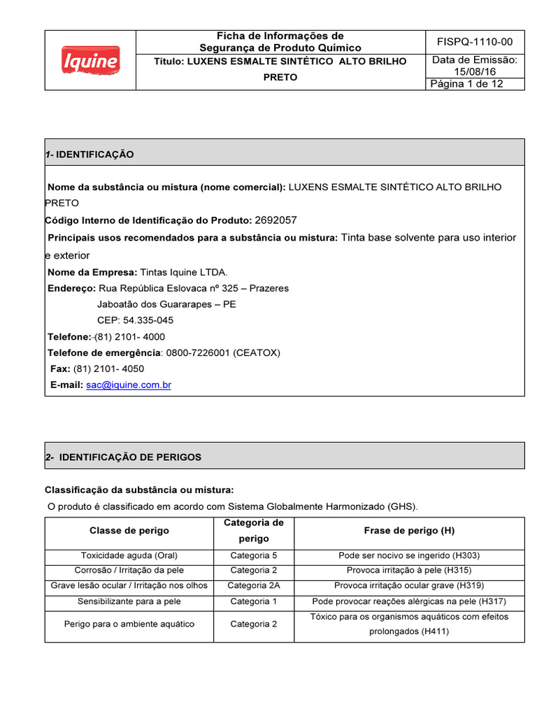 Fispq Esmalte Sintetico Luxens | PDF
