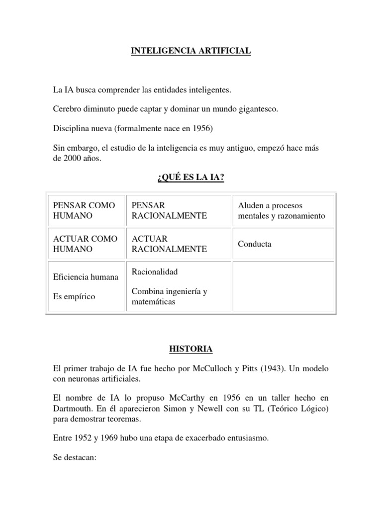 Introduccion A La IA | PDF | Inteligencia artificial | Inteligencia (IA ...