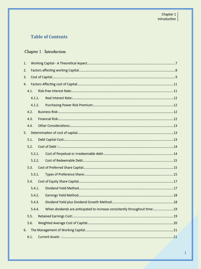 INTRODUCTION | PDF | Cost Of Capital | Financial Capital