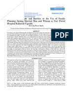 Knowledge Attitude and Barriers To The Use of Family Planning Among Married Men and Women at Fort Portal Hospital-Kabarole-Uganda.