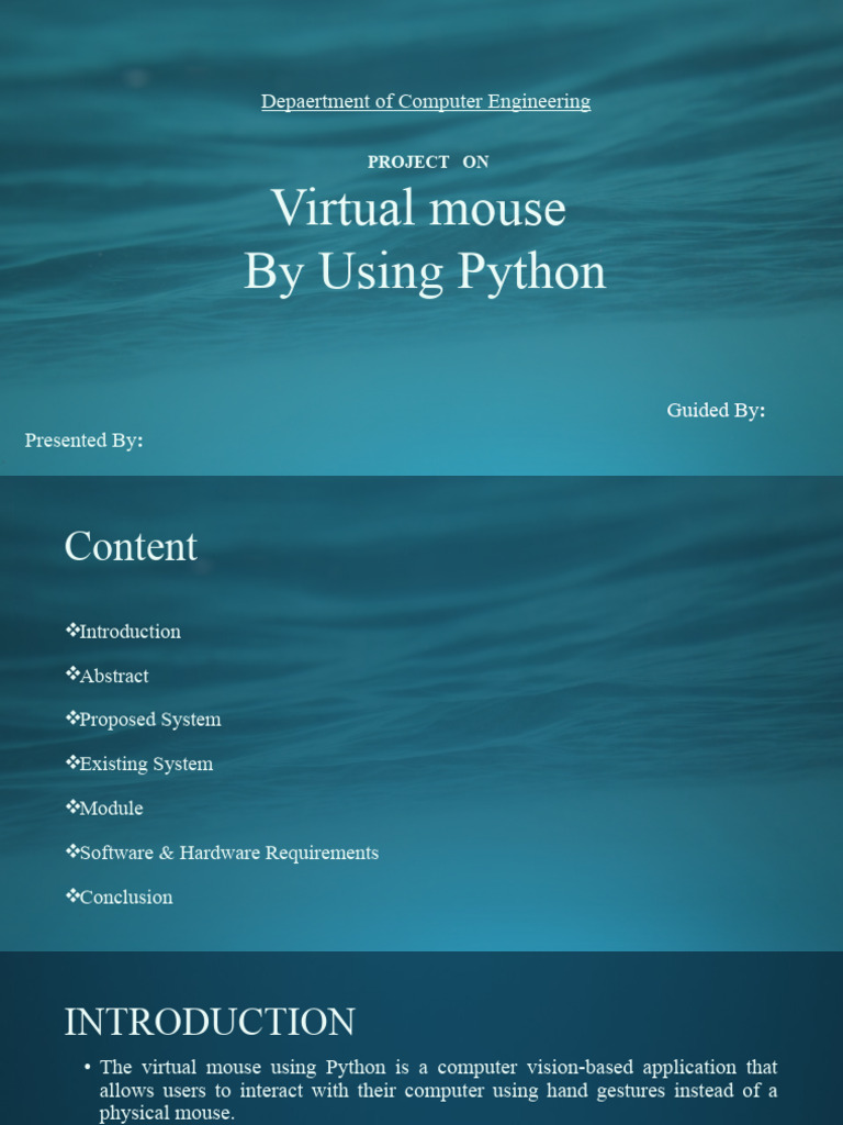 Virtual Mouse | PDF | Cursor (User Interface) | Python (Programming ...