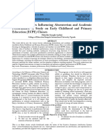 Exploring Factors Influencing Absenteeism and Academic Performance A Study On Early Childhood and Primary Education (ECPE) Classes