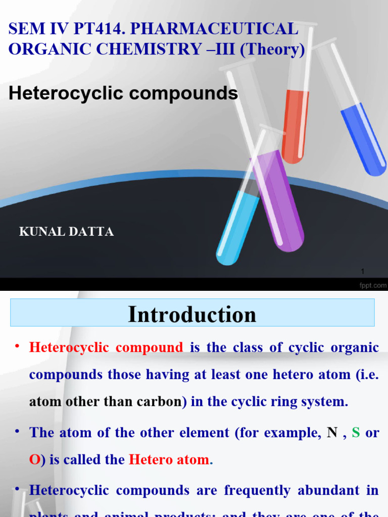 Heterocyclic Compounds Overview | PDF | Aromaticity | Heterocyclic Compound