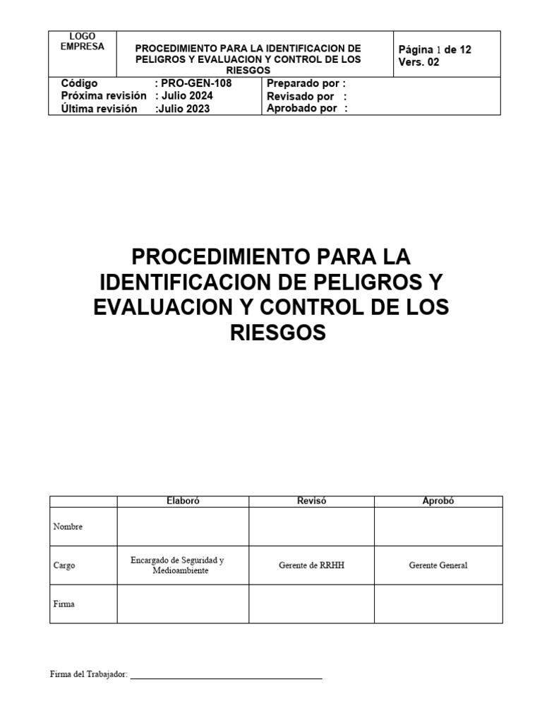 Identificación y Evaluación de Riesgos | PDF | Riesgo | Planificación