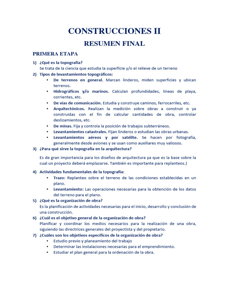 Resumen Final Constru 2 | PDF | Lentes | Hormigón