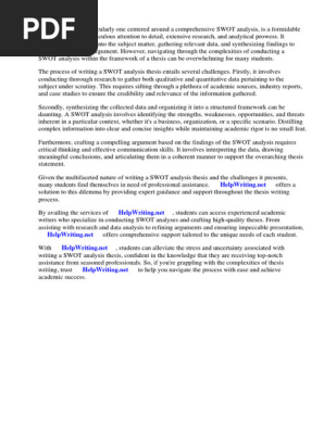 Swot Analysis Thesis