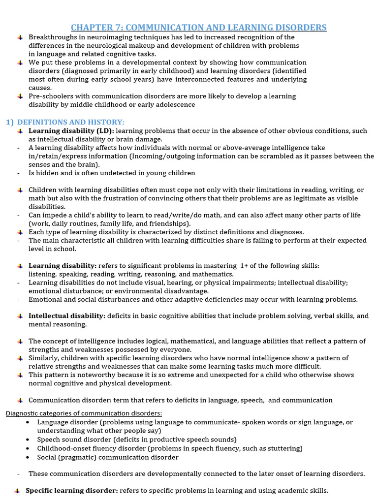 Communication and Learning Disorders | PDF | Learning Disability ...