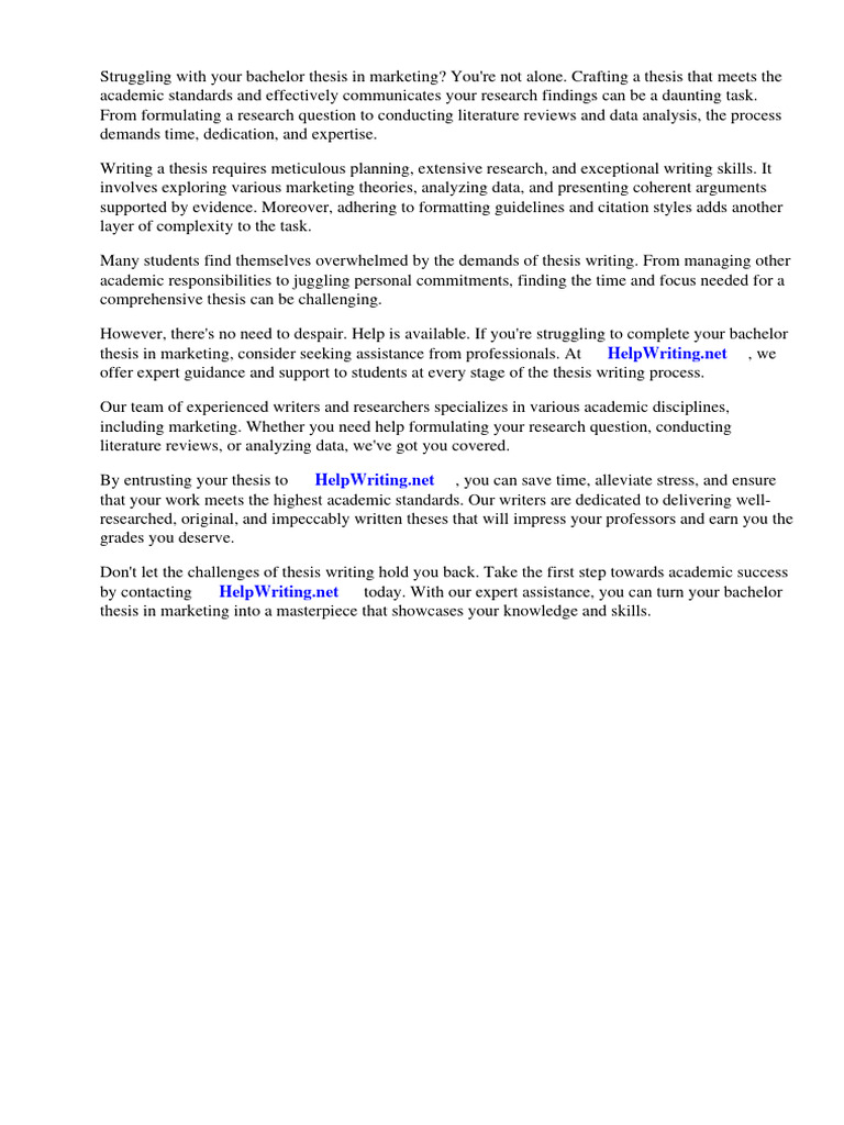 Bachelor Thesis Example