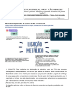 Exercícios sobre Ligações metálicas