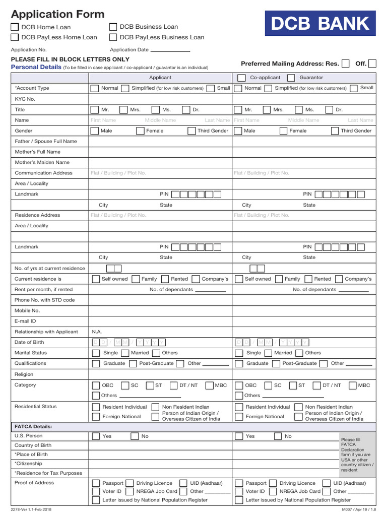 DCB Loan Application Form Guide | PDF | Banks | Loans