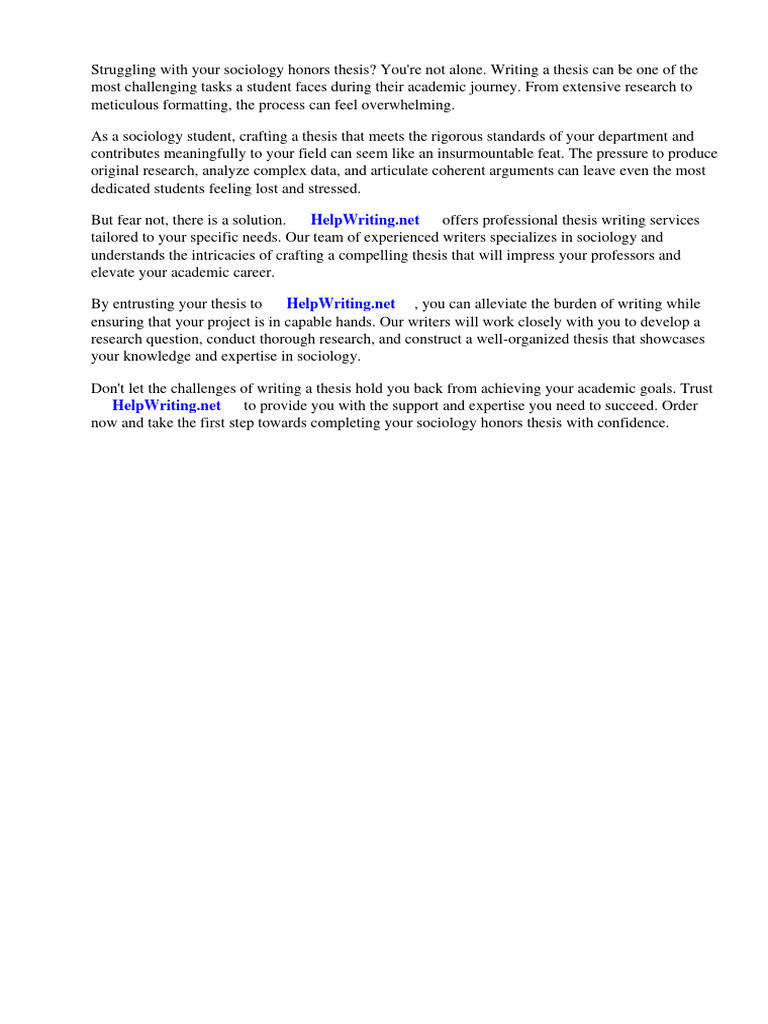 Umn Honors Thesis Examples