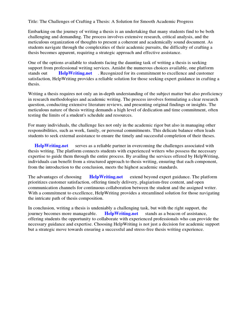 Thesis Writing Help: Overcome Challenges | PDF | Sheet Music | Expert