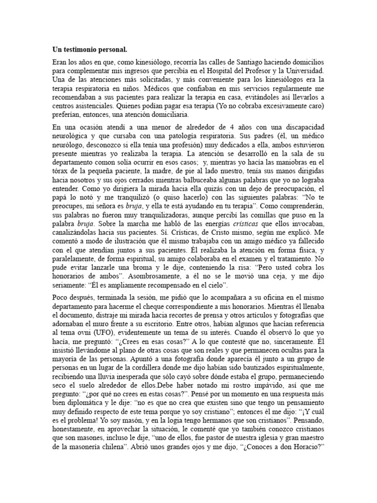 Un Testimonio Personal Pdf Masonería
