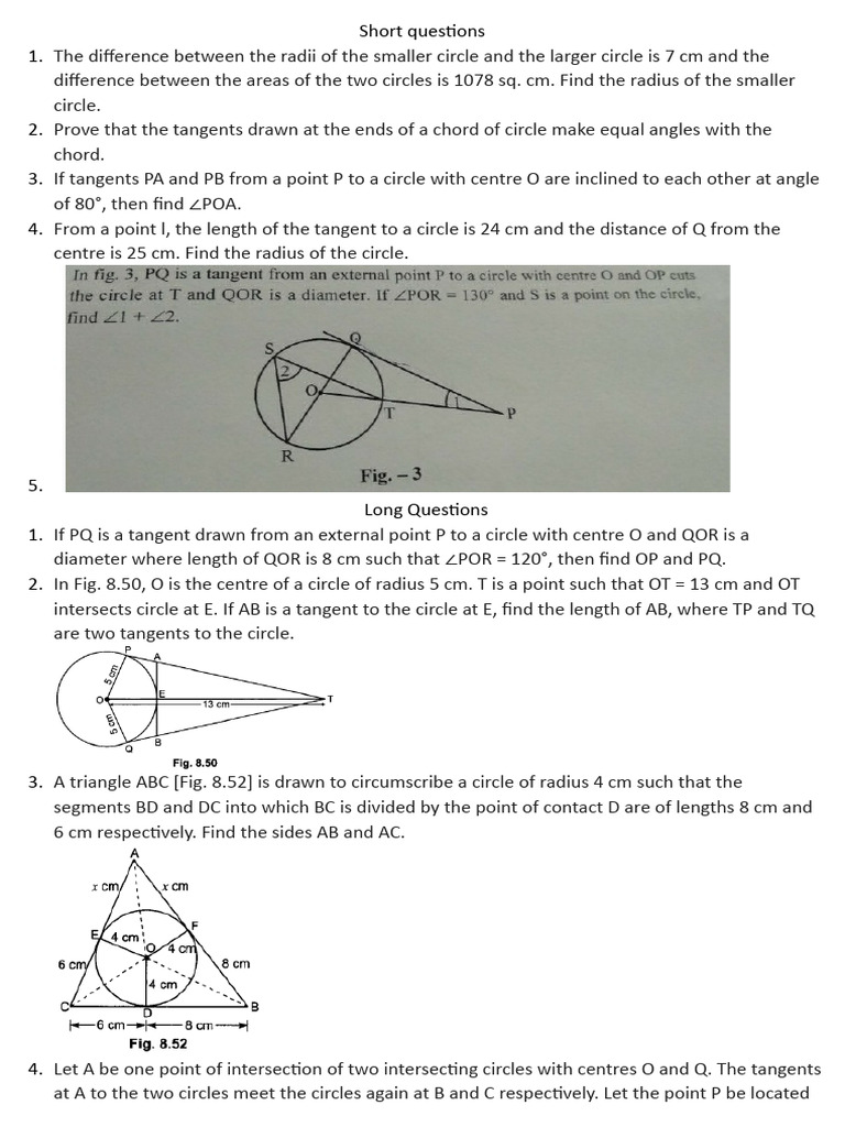 Circle Questions | PDF