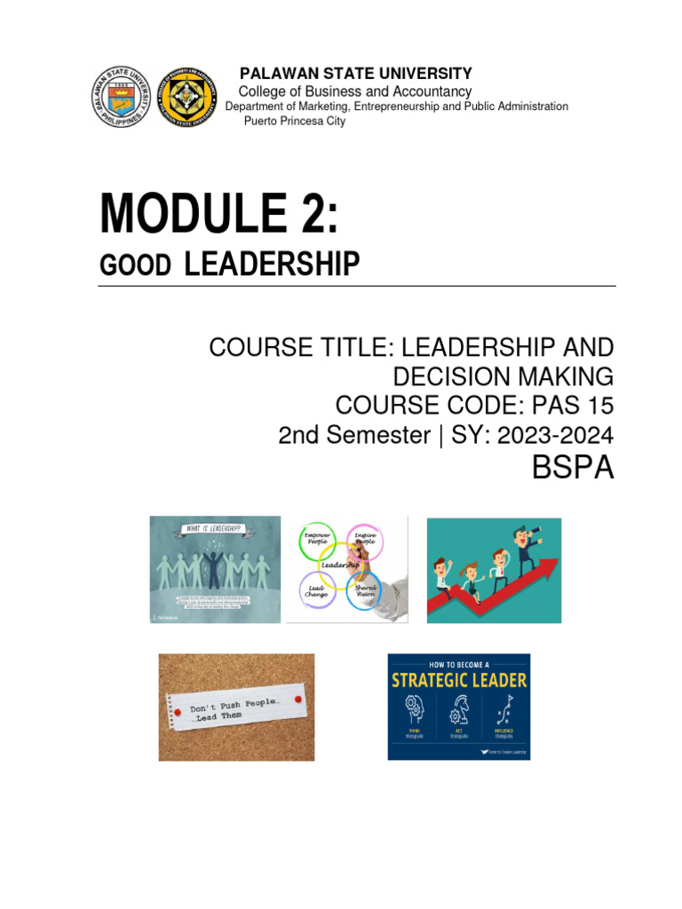 Module 2 Good Leadership | PDF | Leadership | Performance Appraisal