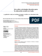 Estudio Cualitativo Sobre Estrategias Docentes para Abordar La Educación Sexual en El Aula