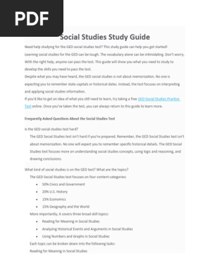 GED Social Studies
