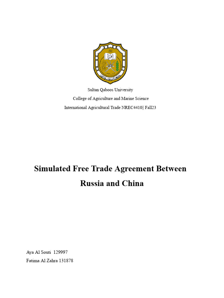 China-Russia Free Trade Agreement Impact | PDF | Free Trade | Natural Gas