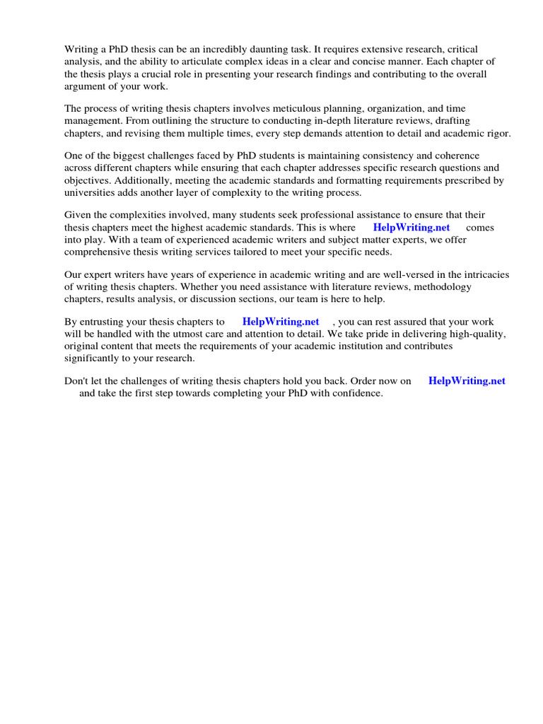 Writing Phd Thesis Chapters Pdf