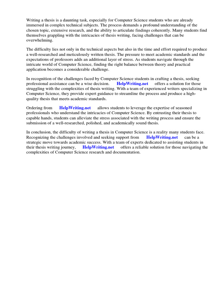 Suggested thesis for computer science students pdf
