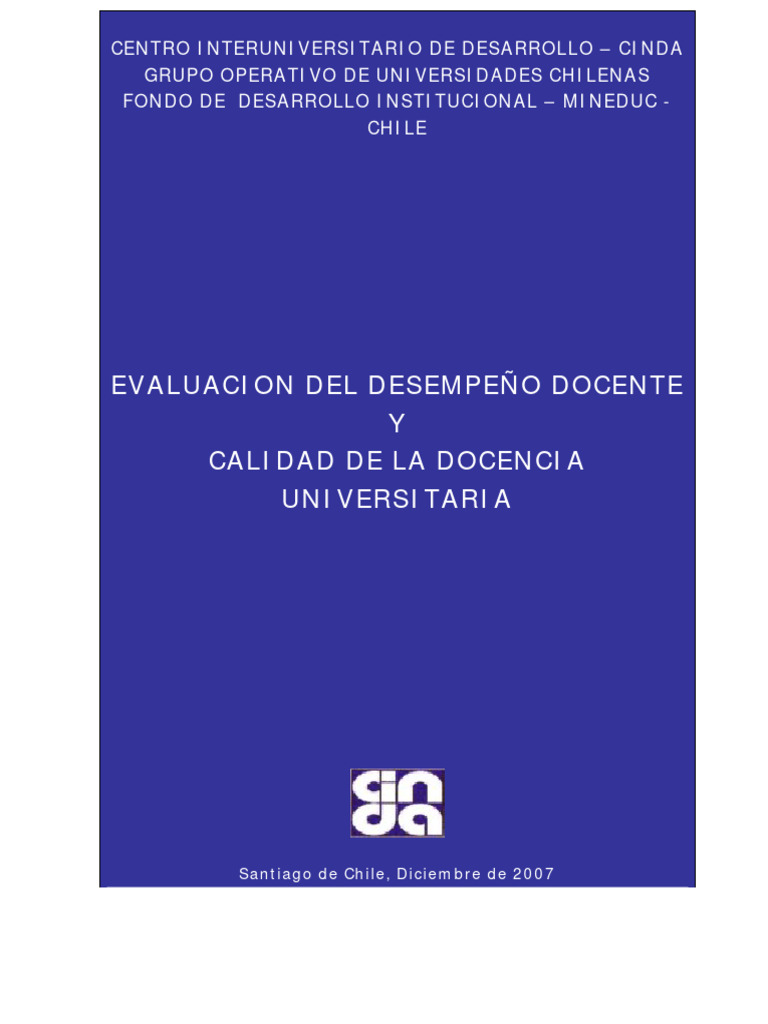 Evaluación del Desempeño Docente Universitario | PDF | Evaluación ...