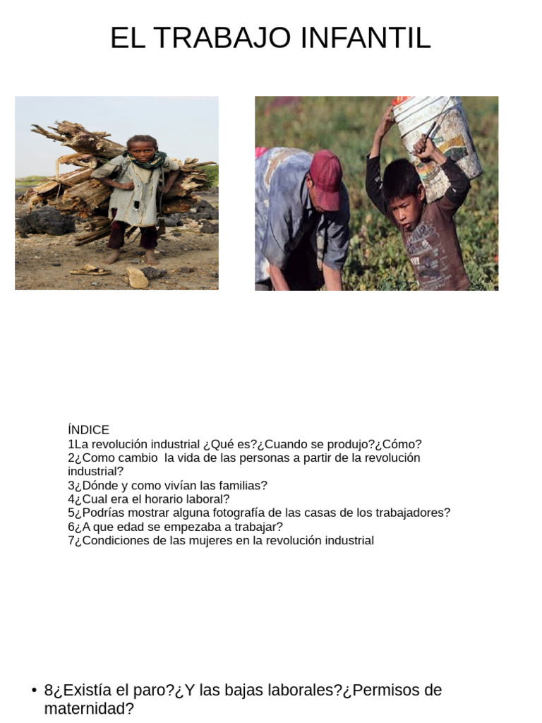 Impacto del Trabajo Infantil en la Revolución Industrial | PDF ...