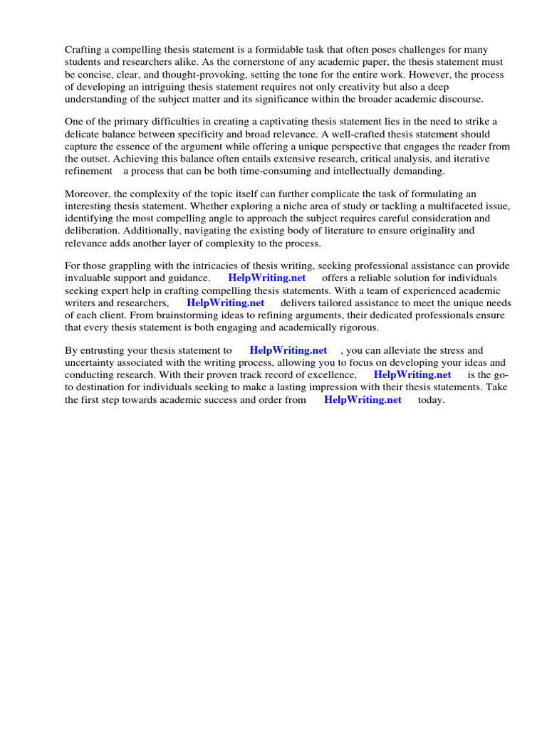 How To Make An Interesting Thesis Statement PDF Essays Thesis