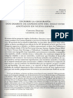 Escribir La Geografía: Dos Diarios de Expedición Del Siglo Xviii Anotados en Nueva España Carolina Depetris