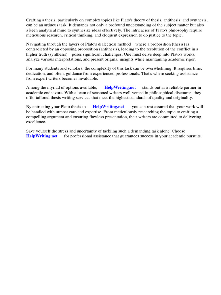 Plato Thesis Antithesis Synthesis | PDF | Dialectic | Paradise Lost