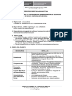 Convocatoria para La Contratación Administrativa de Servicios de Un (01) Especialista en Siga