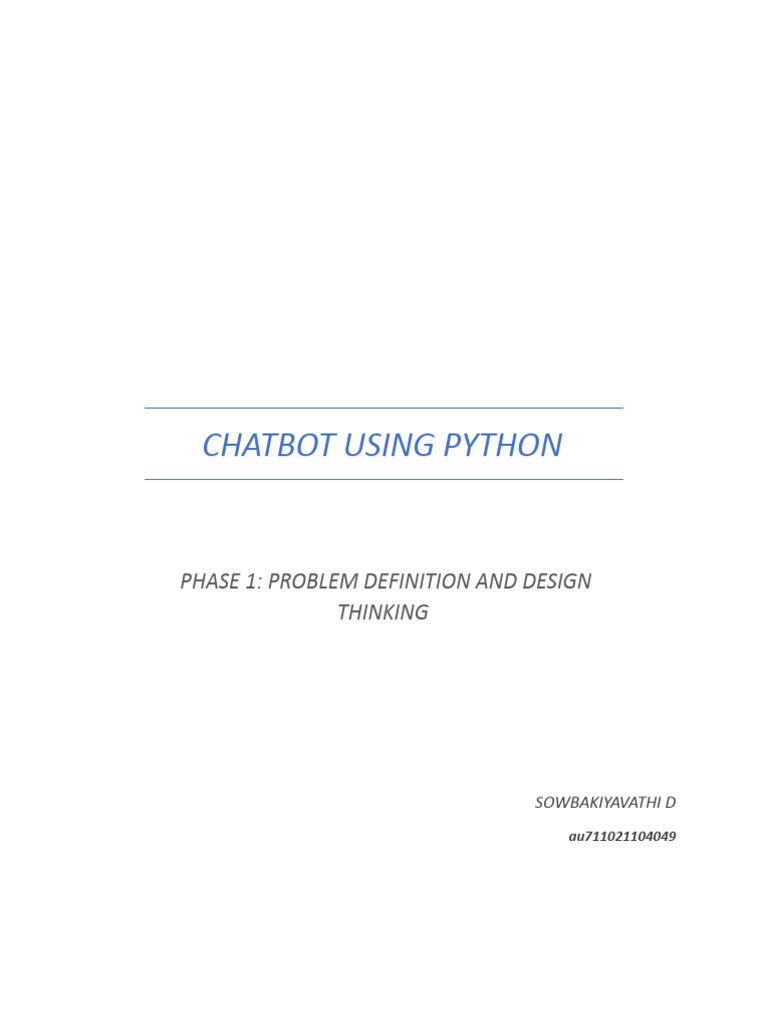Chatbot Using Python | PDF