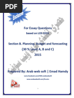 Essay Los 2015 Section B. Planning, Budget and Forecasting 30 %