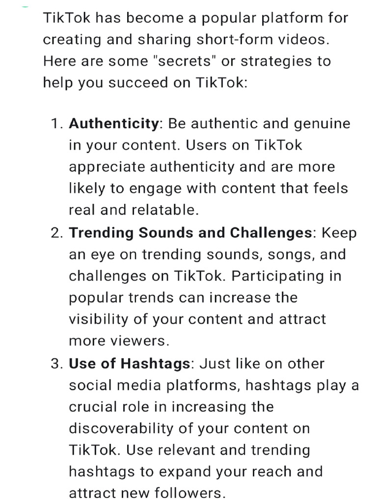 Tik Tok Secrets | PDF