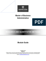 MBA - Research and Quantitative Methods STUDY GUIDE